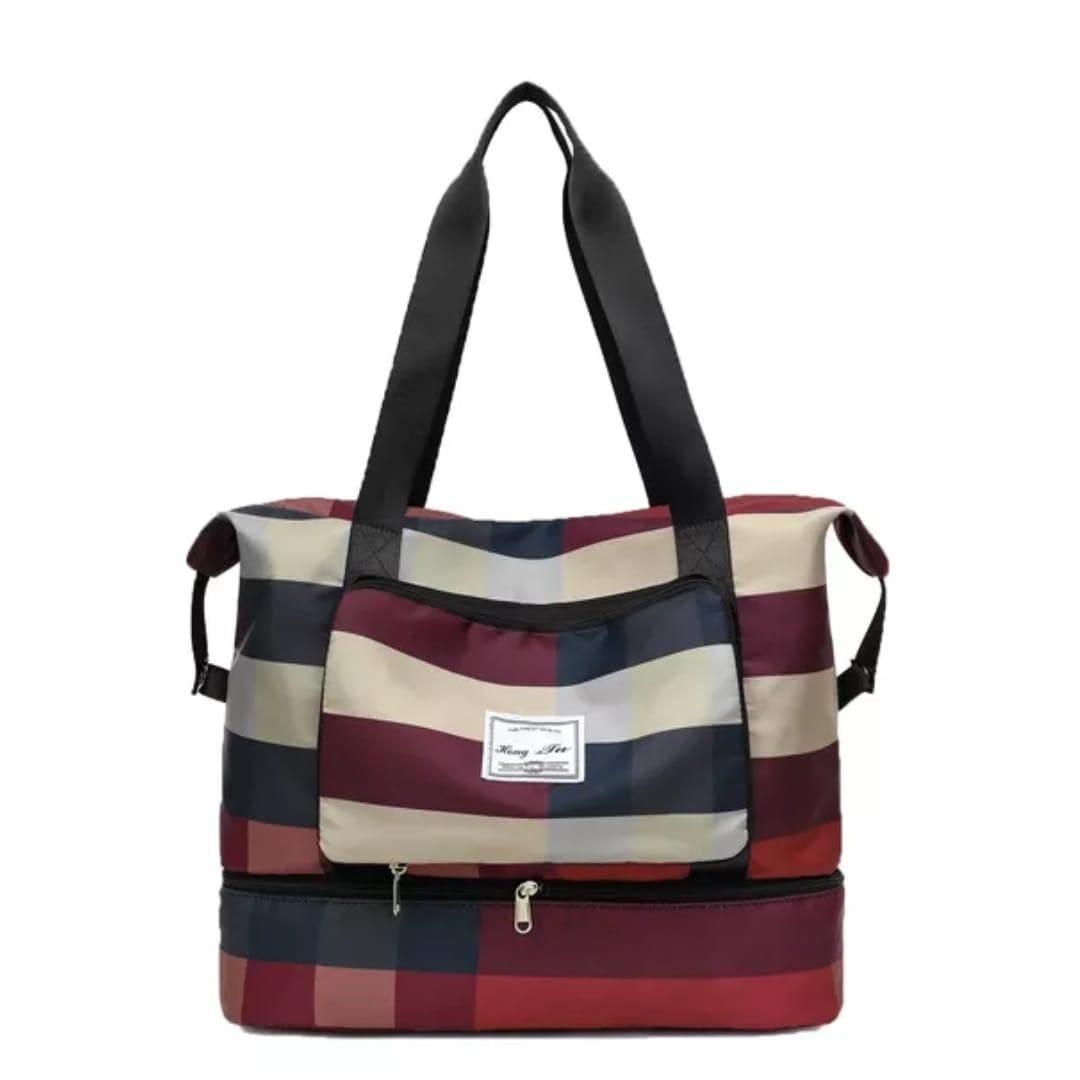 Durable Fitness Handbag, Folding Duffel Bag, Waterproof High Capacity Fashion Plaid Travel Hand Bag, Wet Dry Separation Sports Tote Bag, Women Shoulder Bags, Multifunctional Travel Bag, Convenient Foldable Travel Storage Bag Durable Fitness Handbag, Folding Duffel Bag, Waterproof High Capacity Fashion Plaid Travel Hand Bag, Wet Dry Separation Sports Tote Bag, Women Shoulder Bags, Multifunctional Travel Bag, Convenient Foldable Travel Storage Bag